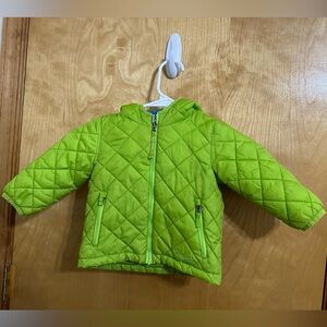 LL Bean Kids 6-12 Months  Hooded Fleece Lined Jacket    Light Green
